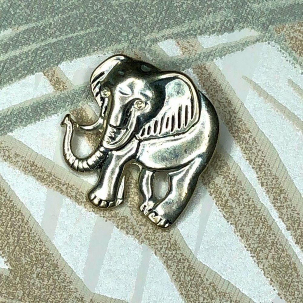 Silver Elephant Brooch